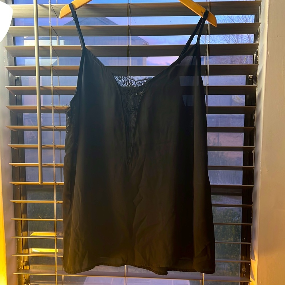 Torrid size 2 sheer tank top with lace accents ⚫️✔️🎬📞🎓🖤
